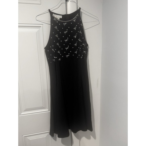 Vintage Jessica McClintock Gunne Sax Black Celestial Dress Moon Stars  11/12 90s - threedaughtersproperties.com